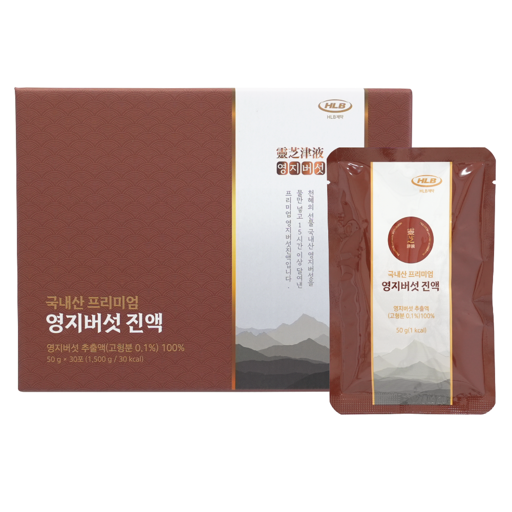 HLB제약 국내산 프리미엄 영지버섯 진액 30포 X 1BOX