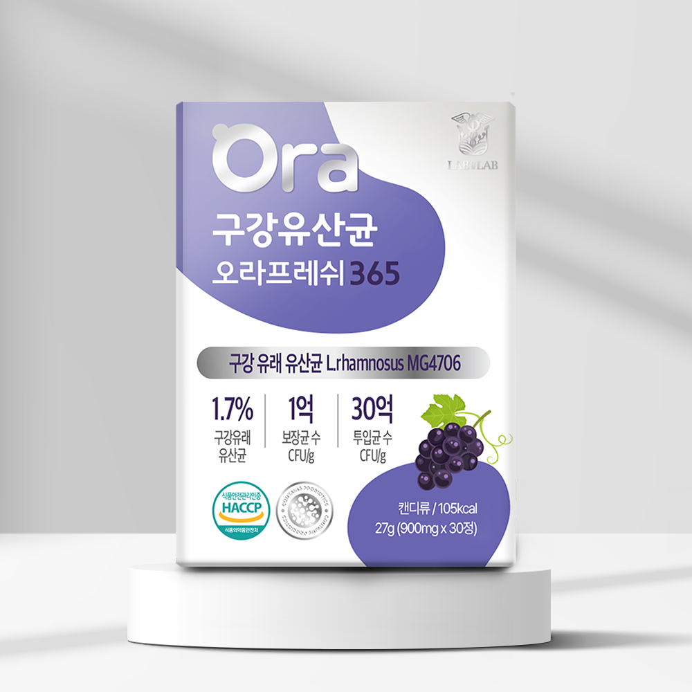 랩온랩 구강유산균 
오라프레쉬 365 
27g(30정)